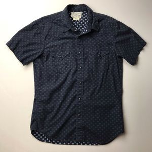 Lucky Button Down Pattern Short Sleeve, Small